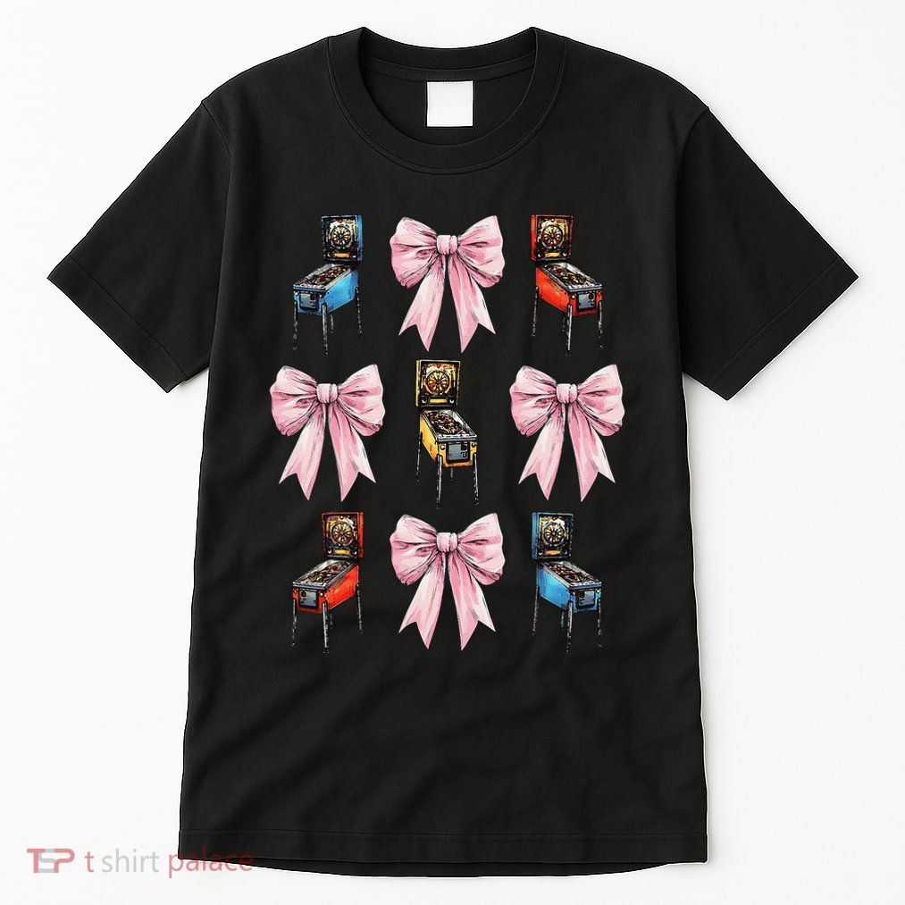 Coquette Bow Pinball Arcade Game Pin.K Ribbon Mom Girl Tall T-Shirt