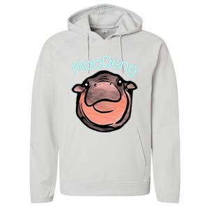 Cute Baby Pygmy Hippo Moodeng Performance Fleece Hoodie