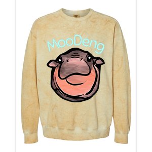 Cute Baby Pygmy Hippo Moodeng Colorblast Crewneck Sweatshirt