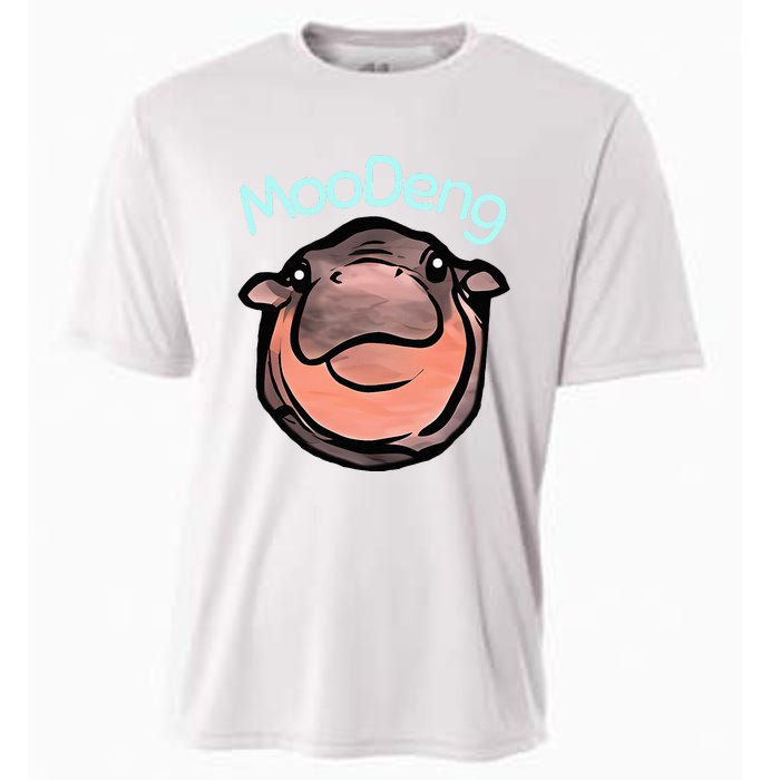 Cute Baby Pygmy Hippo Moodeng Cooling Performance Crew T-Shirt