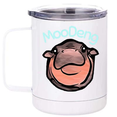 Cute Baby Pygmy Hippo Moodeng 12 oz Stainless Steel Tumbler Cup