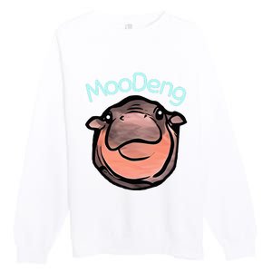 Cute Baby Pygmy Hippo Moodeng Premium Crewneck Sweatshirt