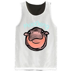 Cute Baby Pygmy Hippo Moodeng Mesh Reversible Basketball Jersey Tank