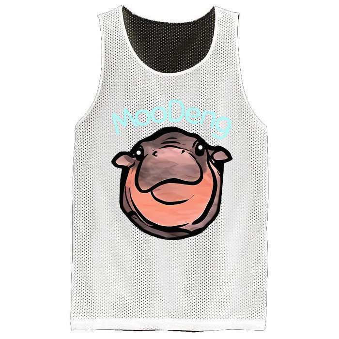 Cute Baby Pygmy Hippo Moodeng Mesh Reversible Basketball Jersey Tank