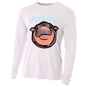 Cute Baby Pygmy Hippo Moodeng Cooling Performance Long Sleeve Crew