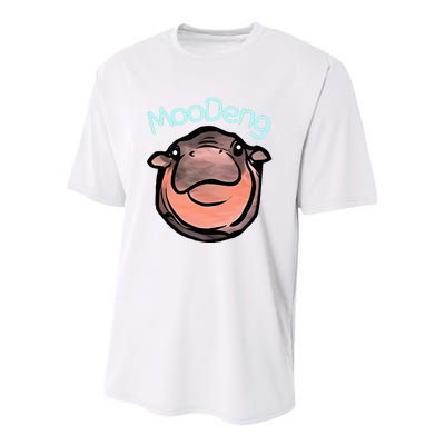 Cute Baby Pygmy Hippo Moodeng Youth Performance Sprint T-Shirt