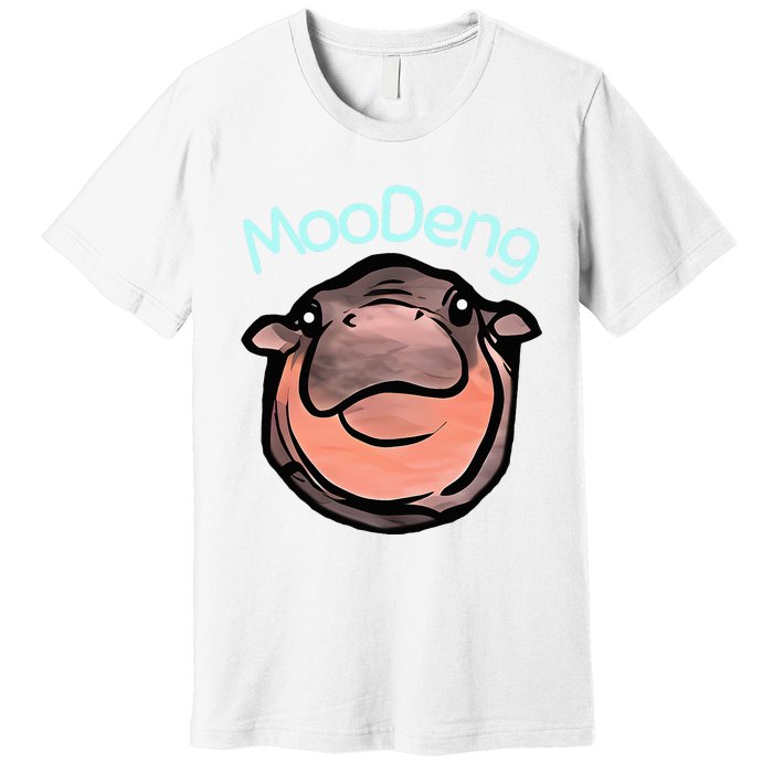 Cute Baby Pygmy Hippo Moodeng Premium T-Shirt