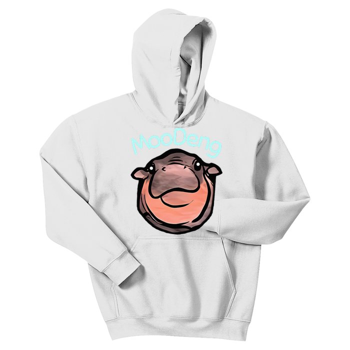 Cute Baby Pygmy Hippo Moodeng Kids Hoodie