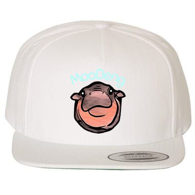 Cute Baby Pygmy Hippo Moodeng Wool Snapback Cap