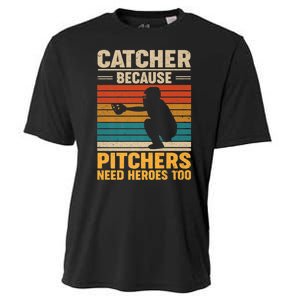 Catcher Because Pitchers Need Heroes Too Cooling Performance Crew T-Shirt