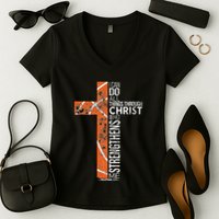 Christian Basketball Player Religious Team Coach Women's V-Neck T-Shirt