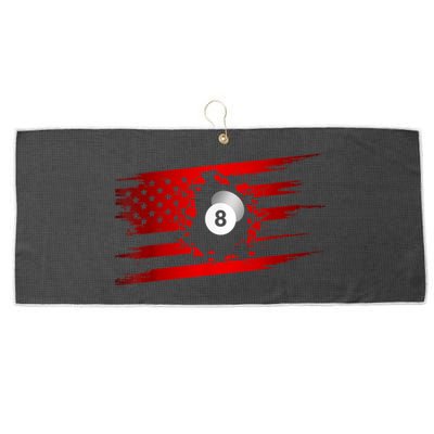 Cute Billiards Player American Flag Billiards Best Gift Large Microfiber Waffle Golf Towel