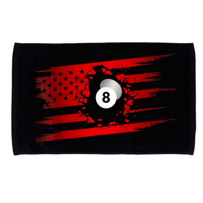 Cute Billiards Player American Flag Billiards Best Gift Microfiber Hand Towel