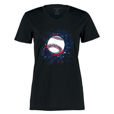 Cool Baseball Player And Fan Gift Women's Momentum V-Neck T-Shirt