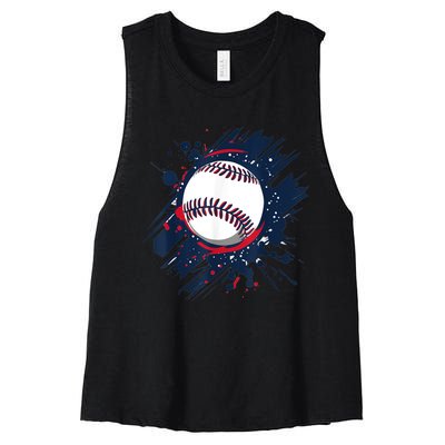 Cool Baseball Player And Fan Gift Women's Racerback Cropped Tank