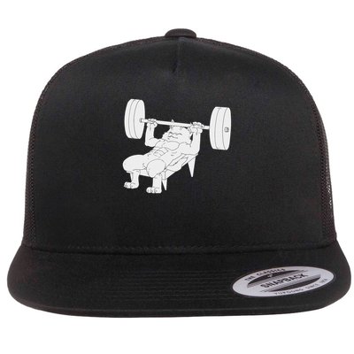 Cat Bench Press Powerlifting Flat Bill Trucker Hat
