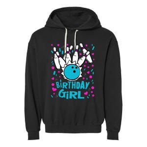 Cute Bowling Party Birthday Girl Pins Bowler Gift Garment-Dyed Fleece Hoodie