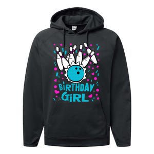 Cute Bowling Party Birthday Girl Pins Bowler Gift Performance Fleece Hoodie