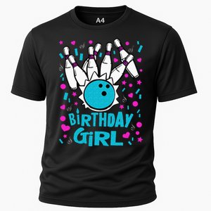 Cute Bowling Party Birthday Girl Pins Bowler Gift Cooling Performance Crew T-Shirt