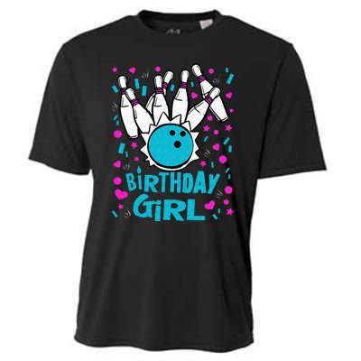 Cute Bowling Party Birthday Girl Pins Bowler Gift Cooling Performance Crew T-Shirt