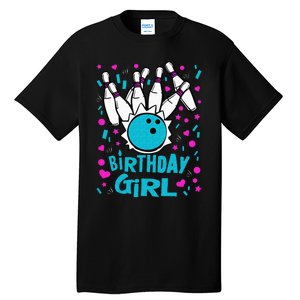 Cute Bowling Party Birthday Girl Pins Bowler Gift Tall T-Shirt