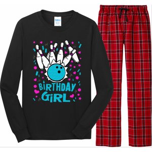 Cute Bowling Party Birthday Girl Pins Bowler Gift Long Sleeve Pajama Set