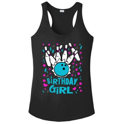 Cute Bowling Party Birthday Girl Pins Bowler Gift Ladies PosiCharge Competitor Racerback Tank