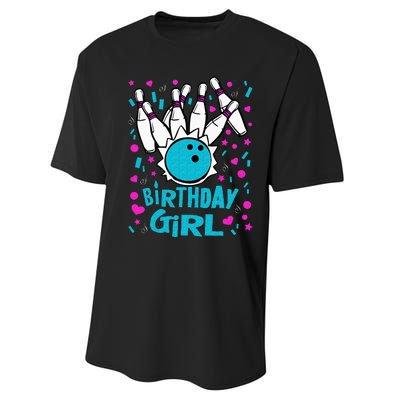 Cute Bowling Party Birthday Girl Pins Bowler Gift Performance Sprint T-Shirt