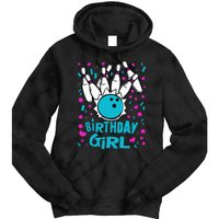 Cute Bowling Party Birthday Girl Pins Bowler Gift Tie Dye Hoodie