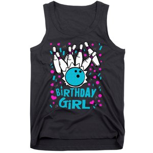 Cute Bowling Party Birthday Girl Pins Bowler Gift Tank Top