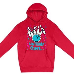 Cute Bowling Party Birthday Girl Pins Bowler Gift Premium Pullover Hoodie