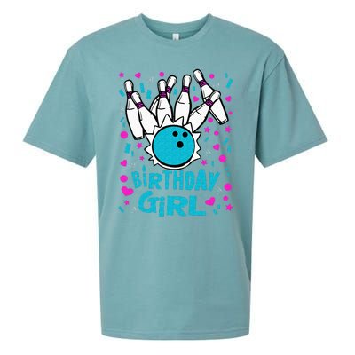 Cute Bowling Party Birthday Girl Pins Bowler Gift Sueded Cloud Jersey T-Shirt