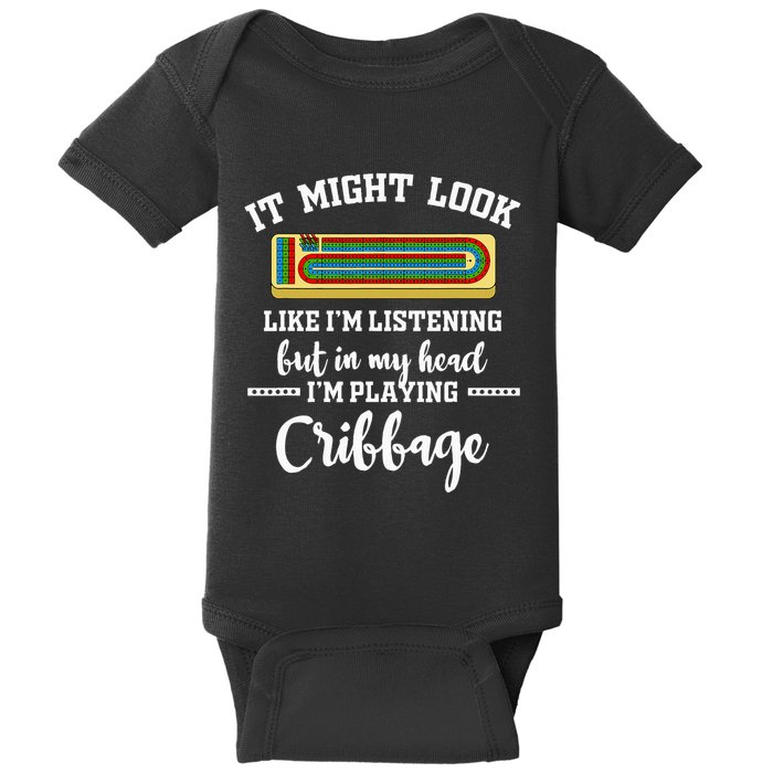 Cribbage Board Player Card Game Rules Crib Play Beginner Baby Bodysuit