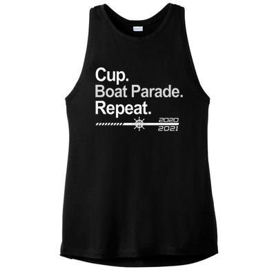 Cup Boat Parade Repeat Funny Hockey Fans Boating Ladies PosiCharge Tri-Blend Wicking Tank