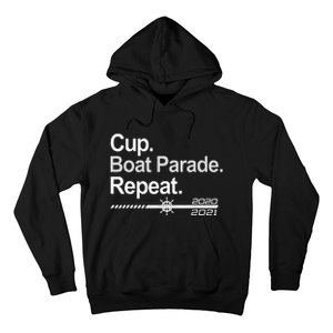 Cup Boat Parade Repeat Funny Hockey Fans Boating Hoodie