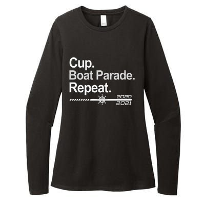 Cup Boat Parade Repeat Funny Hockey Fans Boating Womens CVC Long Sleeve Shirt