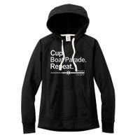 Cup Boat Parade Repeat Funny Hockey Fans Boating Women's Fleece Hoodie