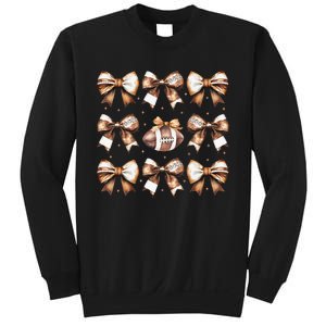 Coquette Bow Pumpkin American Football Thanksgiving Autumn Sweatshirt