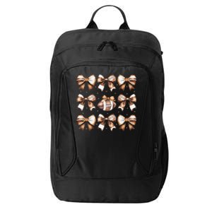 Coquette Bow Pumpkin American Football Thanksgiving Autumn City Backpack