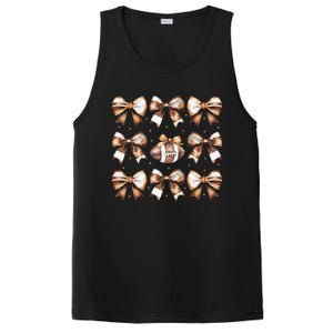 Coquette Bow Pumpkin American Football Thanksgiving Autumn PosiCharge Competitor Tank