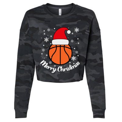 Christmas Basketball Pajamas Basketball Christmas Cute Gift Cropped Pullover Crew