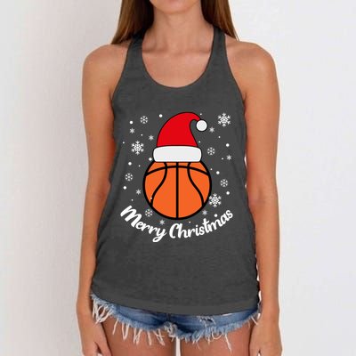 Christmas Basketball Pajamas Basketball Christmas Cute Gift Women's Knotted Racerback Tank