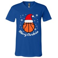 Christmas Basketball Pajamas Basketball Christmas Cute Gift V-Neck T-Shirt