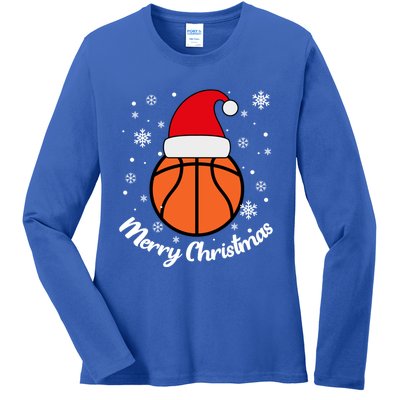 Christmas Basketball Pajamas Basketball Christmas Cute Gift Ladies Long Sleeve Shirt