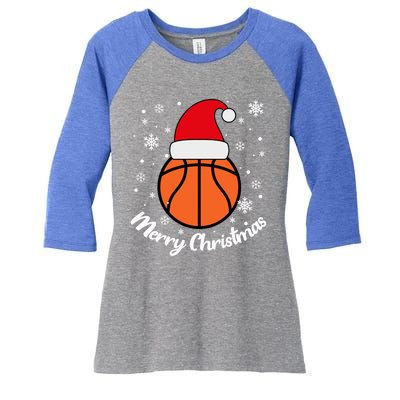 Christmas Basketball Pajamas Basketball Christmas Cute Gift Women's Tri-Blend 3/4-Sleeve Raglan Shirt