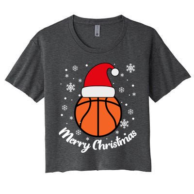 Christmas Basketball Pajamas Basketball Christmas Cute Gift Women's Crop Top Tee