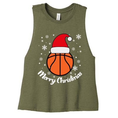 Christmas Basketball Pajamas Basketball Christmas Cute Gift Women's Racerback Cropped Tank