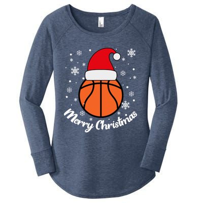 Christmas Basketball Pajamas Basketball Christmas Cute Gift Women's Perfect Tri Tunic Long Sleeve Shirt