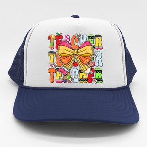 Coquette Bow Pencil Teacher Life Trucker Hat