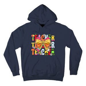 Coquette Bow Pencil Teacher Life Tall Hoodie